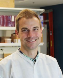Matthew Aliota in his lab at the University of Minnesota, Department of Veterinary and Biomedical Sciences