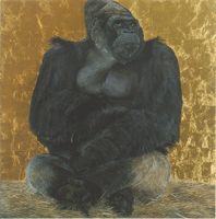 Great Face of Gorilla Oil Paint 